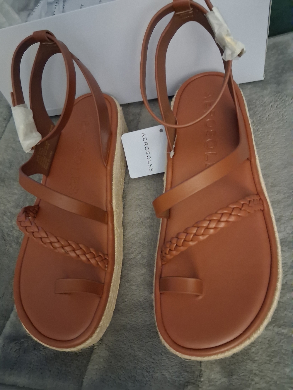 Aerosoles DOLLY US SIZE 10M Women's GINGER BREAD LEATHER Braided Strap